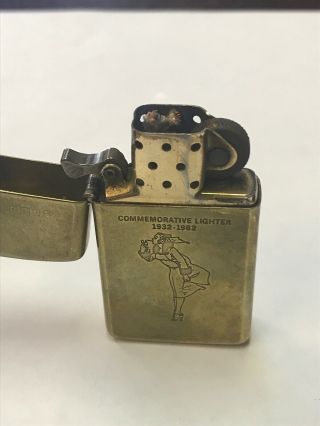 Vintage Zippo Lighter 1932 1982 Commemorative 50th Anniversary Solid Brass 4