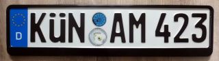 Kün German European License Plate - Frame 