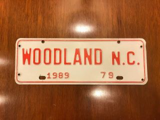 Woodland North Carolina City License Plate Nc City Plate 1989 79