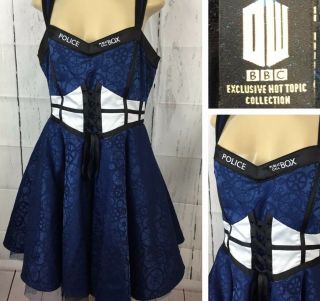 Bbc Doctor Who Tardis Skater Dress Police Call Box Costume Cosplay Official Xl