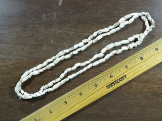 Exceptional 36 In.  Strand Mississippian Shell Tube Beads,  East Tn Area X Beutell