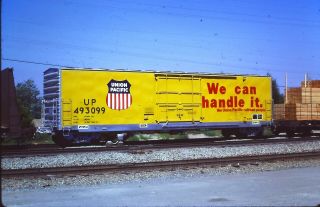 Origslide - Union Pacific Rr Box Car 493099 On Sp At Martinez Ca On 9 - 13 - 81