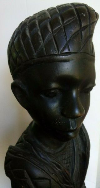 AFRICAN Vintage Dark Solid Wood 27 in.  Figure Statue heavy 3