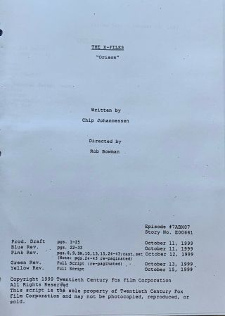 X - Files Orison Script Bundle 1