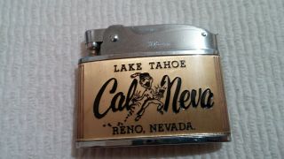 Vintage Advertising Flat Lighter Cal Neva Casino Lake Tahoe Reno Nv
