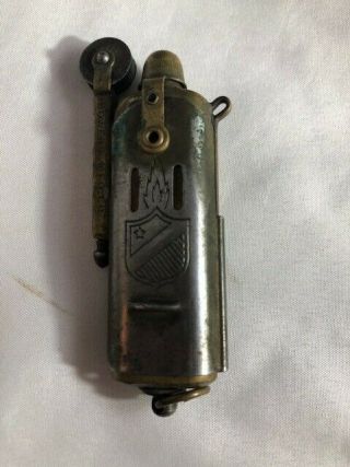 VINTAGE BOWERS MFG CO KALAMZOO TRENCH ART LIGHTER WITH SHIELD AND FLAME LOGO 602 2