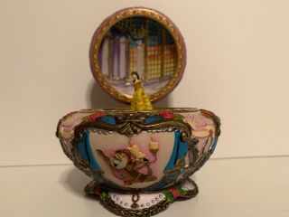 Disney Beauty And The Beast Jewelry 3d Wind - Up Music Box Rare 1991