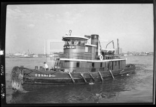 1940 S&h No 2 Tug Boat Ship Old York City Nyc Photo Negative U296