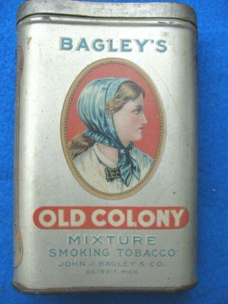Vintage BAGLEY’S OLD COLONY TOBACCO POCKET TIN 2
