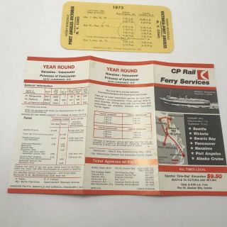 Cp Rail Ferry Service Canada Schedule And Ticket Nanaimo To Vancouver Bc 1973