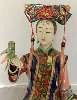 Chinese Porcelain / Ceramic Lady Figurine - Freedom Bird 2