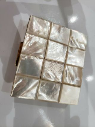 Vintage 1950’s Mother Of Pearl Powder Compact.