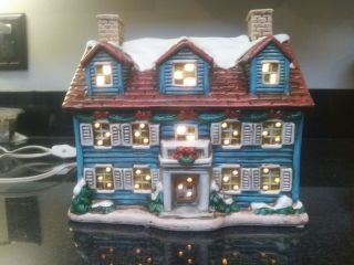 1986 Byron Wood Lefton Lighted Xmas Village Welcome Home 05824