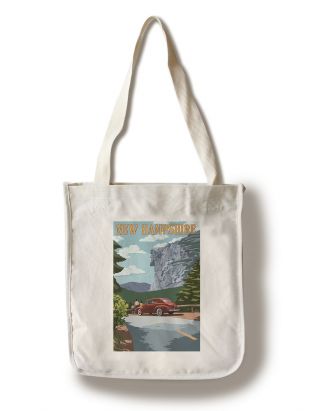 Nh Old Man Of The Mountain & Roadway - Lp Artwork (100 Canvas Tote Bag Gusset