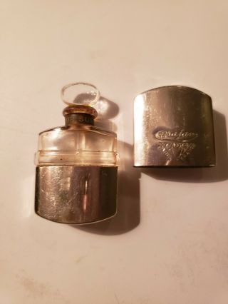Vintage Brajam Of Paris France Perfume Bottle Empty Parfum Siver Collectible