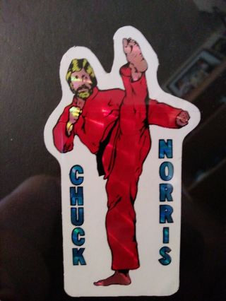 Framed 1980 ' s Chuck Norris Prism Sticker 2