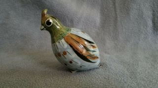 Ken Edwards El Palomar Tonala Pottery Quail Bird Figurine - 3 1/2 " Tall