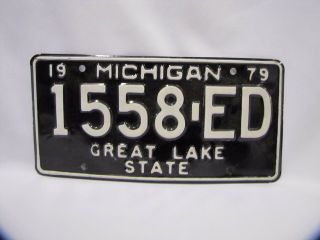 Vintage Michigan License Plate School Bus License Plate Black White 1979