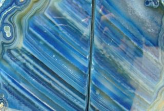 Agate Geode Blue Bookends - Unique Color Blends/Exc Patterns - 4 lbs 9 ounces - WOW 5
