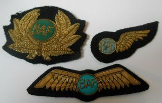 Airway Airline Bullion Cap Badge,  Pilot & Half Wing Vintage Insignia Baf