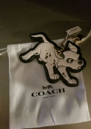 Nwt Coach X Disney Dalmatian Leather Bag Charm