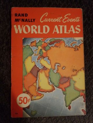 Vintage World Atlas Rand Mc Nally Current Events C 1952 World Maps