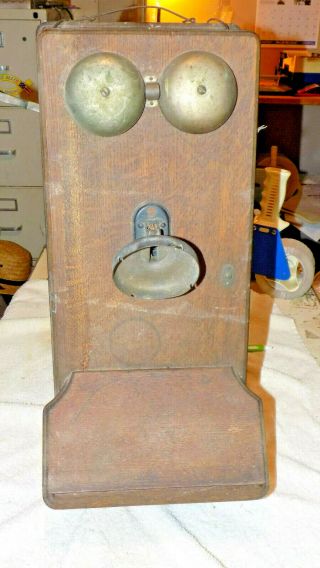 Antique Wood Wall Mount American Bell Telephone Or Restoration.