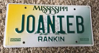 Mississippi Magnolia Graphic Vanity License Plate Joanie B Joan B.