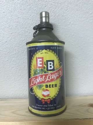 R & B Light Lager Beer Cone Top Lighter Can; E & B Brewing Co,  Detroit