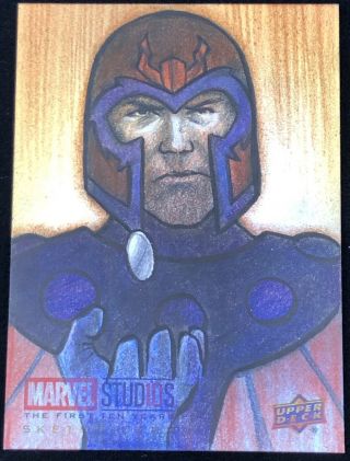 2019 Upper Deck Marvel Studios First Ten Years Magneto Sketch 1/1 Huy Truong