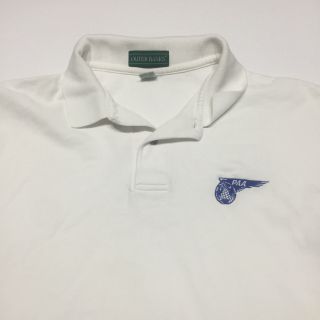 Pan Am American Airlines Vintage Usa Polo Shirt L Large White Mens S3248