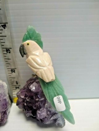 Hand - carved Brazilian STONE BIRDS Figurine made from Amethyst 3