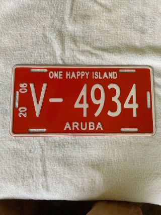 2006 Aruba License Plate V - 4934 One Happy Island