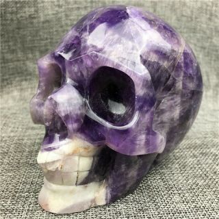 2.  28lb Natural Amethyst Skull,  Hand Carved,  Quartz Stone Specimen Healing Wwk461