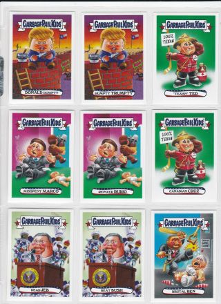 2016 Garbage Pail Kids Presidential Stickers Hampshire Sticker Set 18 Cards