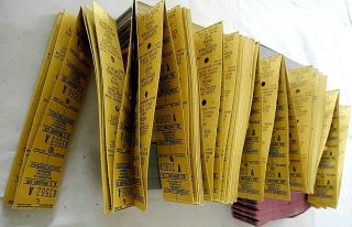 Solomatic type bus tickets: - 10 different values,  500 of each = 5000 tickets 3