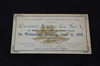 3 Fireman Ball Ticket Cataract Engine Co No 1 Newton Lower Falls Ma June 1873