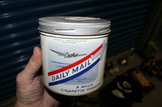 Vintage Daily Mail A Mild Cigarette Tobacco Tin - Air Canada Plane