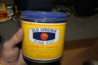 Vintage Old Virginia Fine Cut Cigarette Tobacco Tin Can