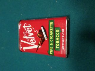 Vintage Velvet Pipe And Cigarette Tobacco Tin From The Pinkerton Tobacco Co.