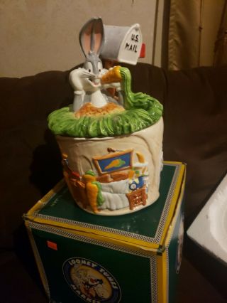Rare Vintage Warner Bros.  Ceramic Bugs Bunny Cookie Jar - Created In 1996