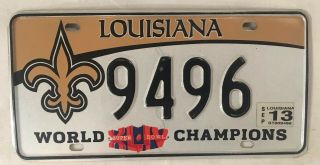 Orleans Saints License Plate Nfl Football Quarterback Louisiana Drew Brees