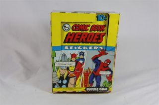 Rare 1974 Topps Comic Book Heroes Empty Box Stickers Spiderman Marvel