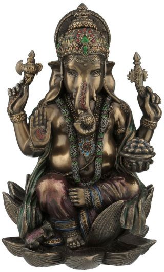 7 " Ganesha Statue Hindu Elephant God Of Success Powder Resin