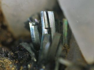 Chalcostibite From Cavnic,  Romania Rare Mineral In Good Microcrystals 4,  6 Cm