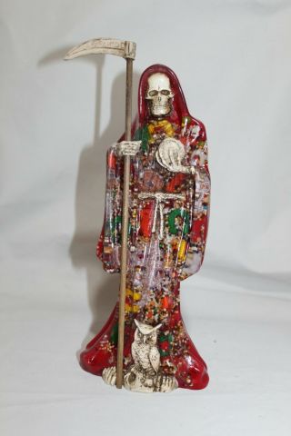 715 Statue Semillas Santa Muerte Transparente Red 12 " Seeds Amor Pasion Deseo