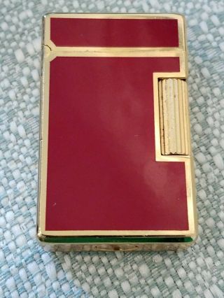 Vintage Hadson Triumph Lighter Mark 11 Red Gold Tone