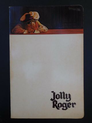 Vintage Jolly Roger Restaurant Dining Food Menu Typo Mothers Day Insert