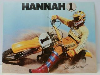 Vintage 1970s Bob Hannah 1 Yamaha Motocross Racing Team 11x14 Promo Poster