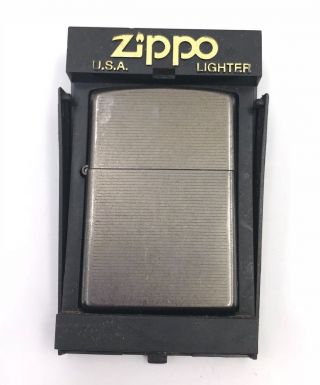 Zippo Lighter - Silver Tone With Horizontal Lines - Unfired